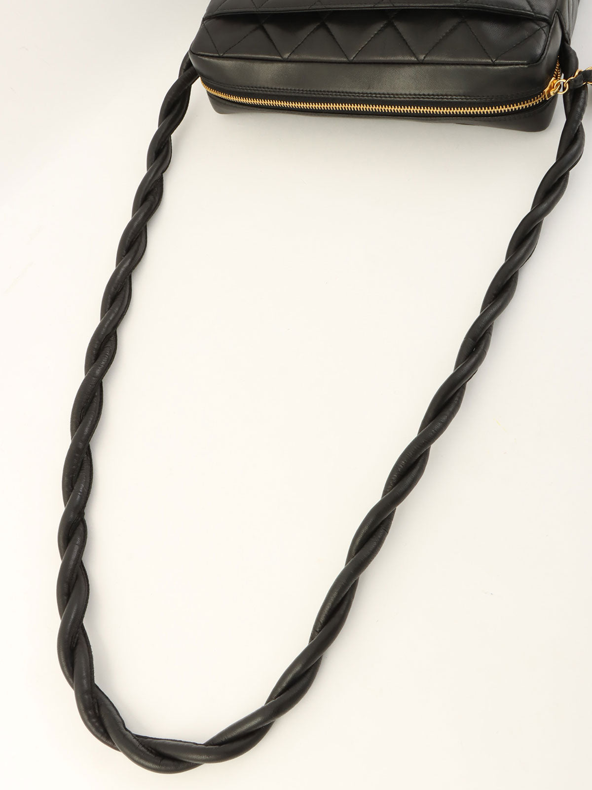 1997 CC Mark Stitch Matelasse Shoulder Bag Black