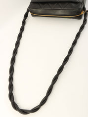 1997 CC Mark Stitch Matelasse Shoulder Bag Black