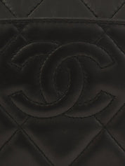 1997 CC Mark Stitch Matelasse Shoulder Bag Black