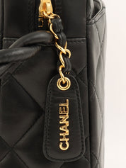 1997 CC Mark Stitch Matelasse Shoulder Bag Black