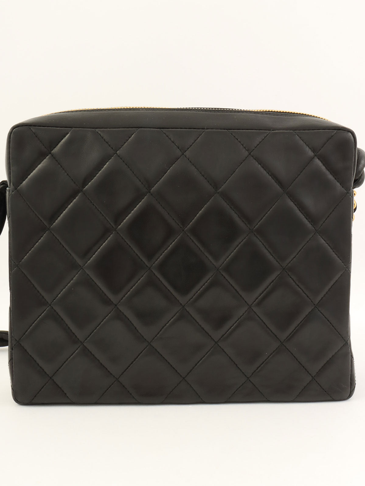1997 CC Mark Stitch Matelasse Shoulder Bag Black