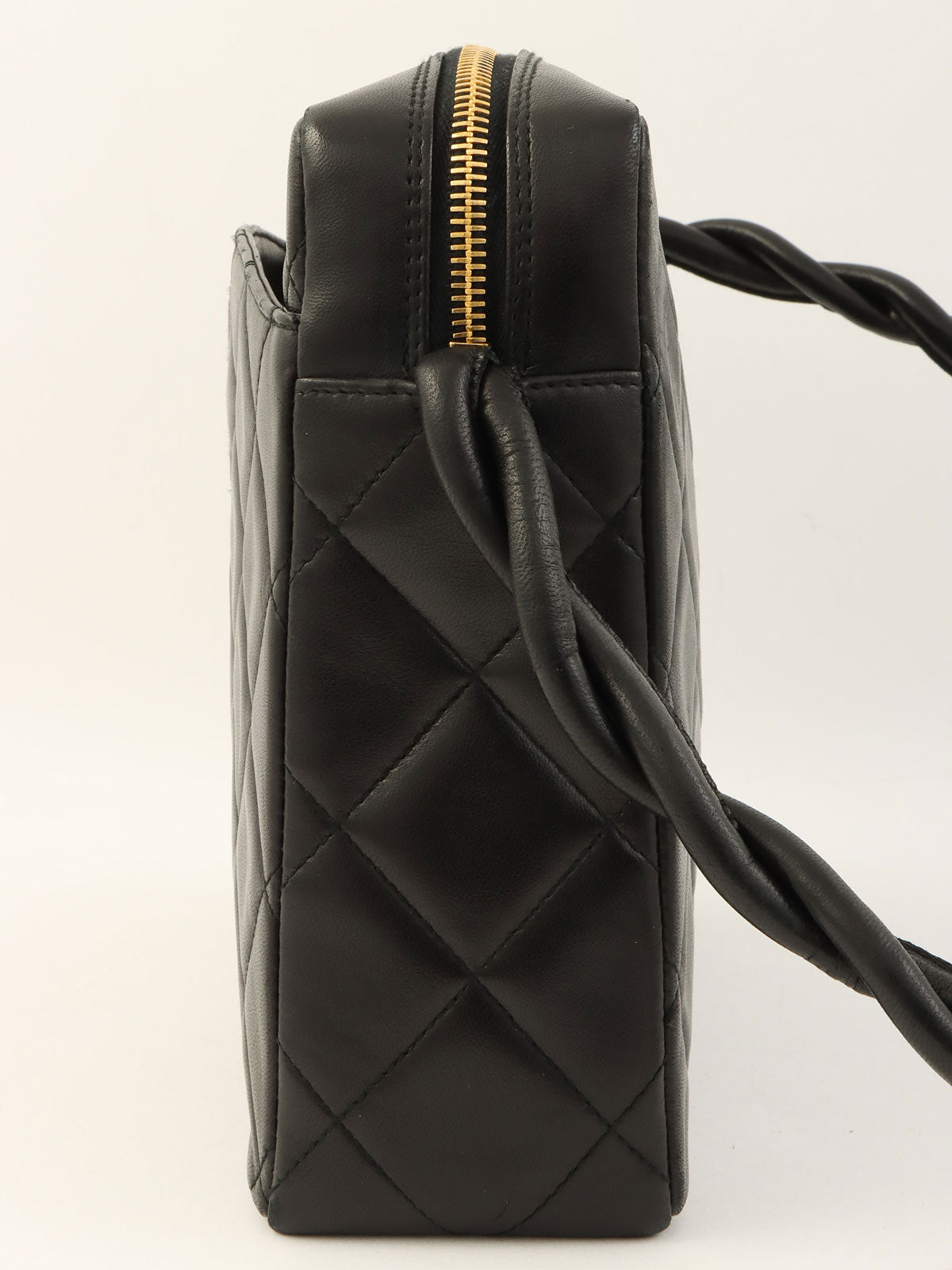 1997 CC Mark Stitch Matelasse Shoulder Bag Black