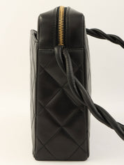 1997 CC Mark Stitch Matelasse Shoulder Bag Black
