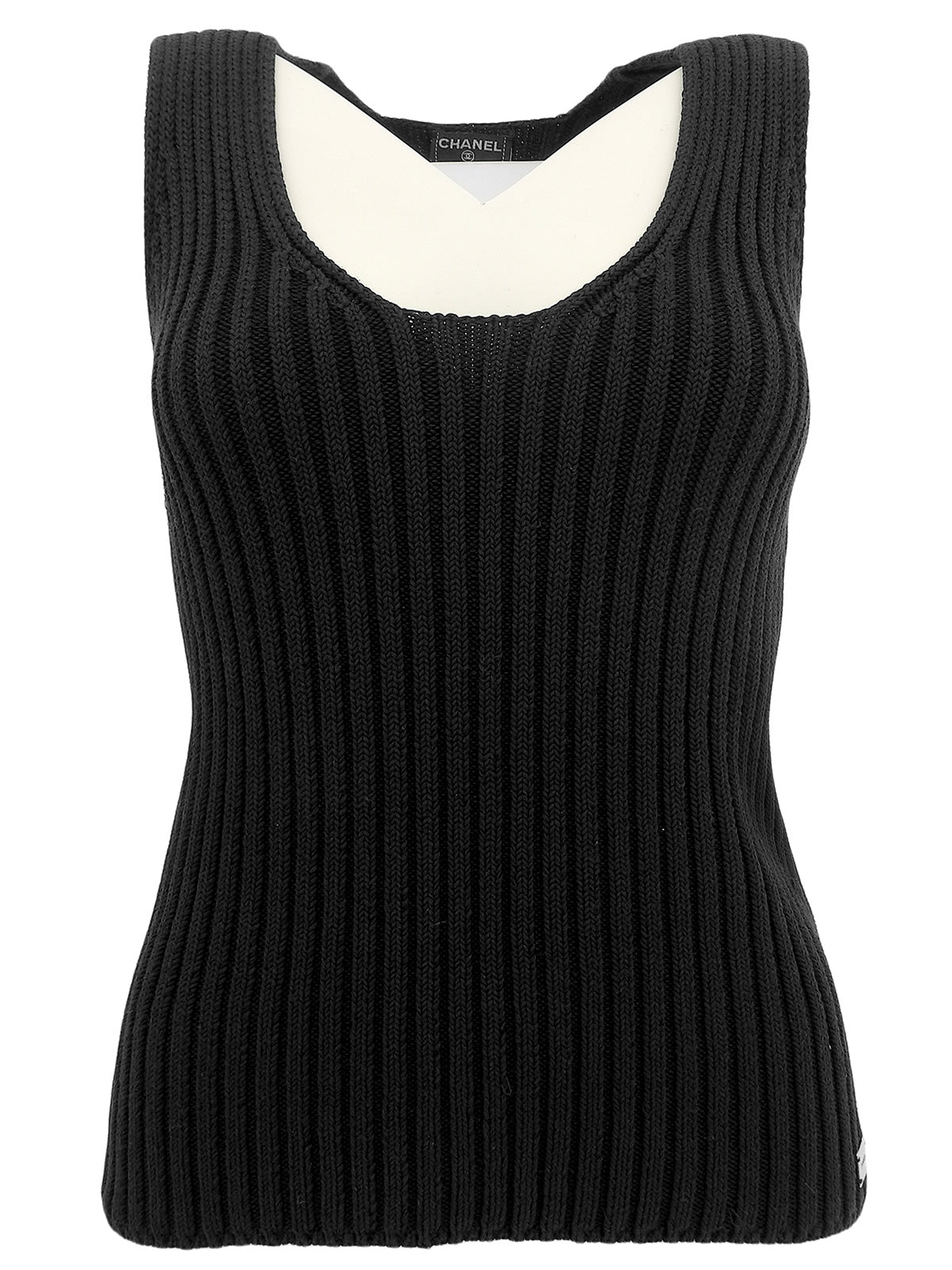 2002年製 スクエアロゴプレートノースリーブトップス ブラック