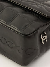 Circa 2000 Chanel Chocolate Bar 2.55 CC Mark Chain Bag, Black