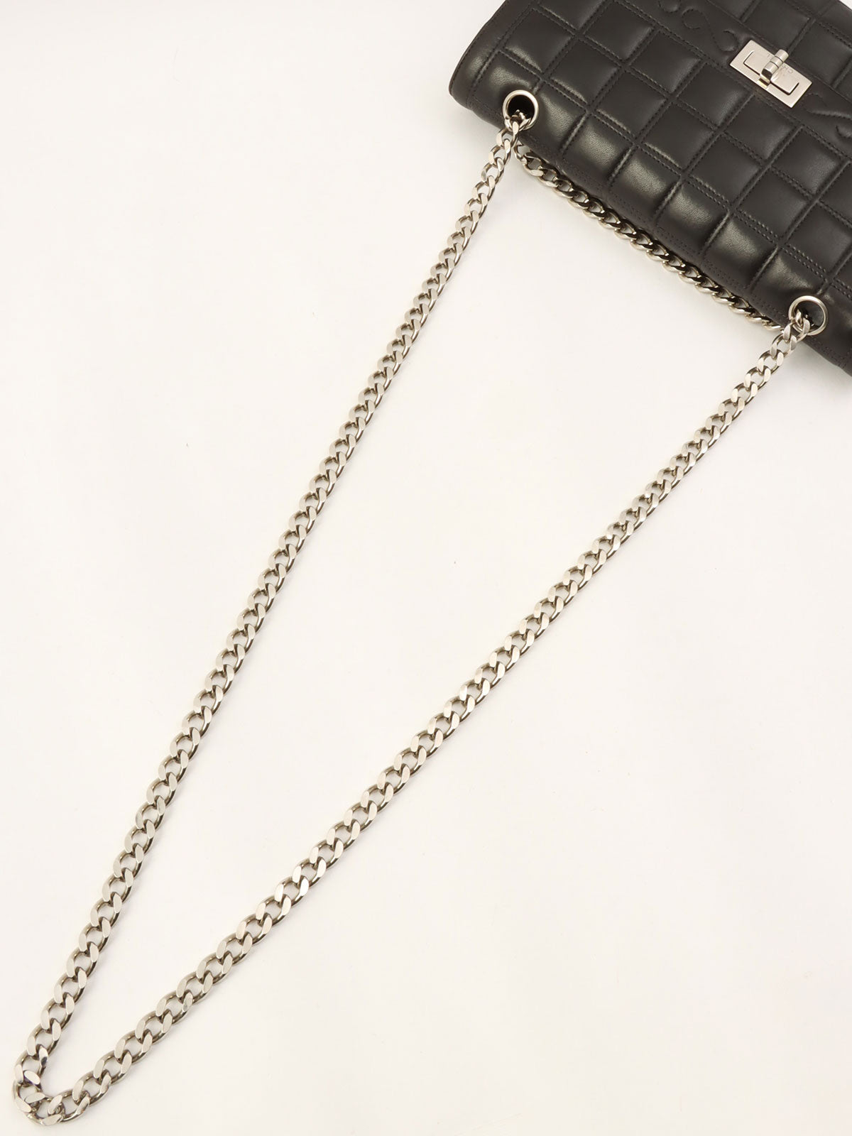 Circa 2000 Chanel Chocolate Bar 2.55 CC Mark Chain Bag, Black
