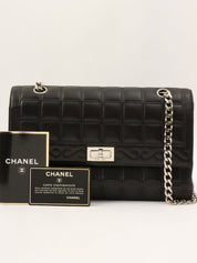 Circa 2000 Chanel Chocolate Bar 2.55 CC Mark Chain Bag, Black