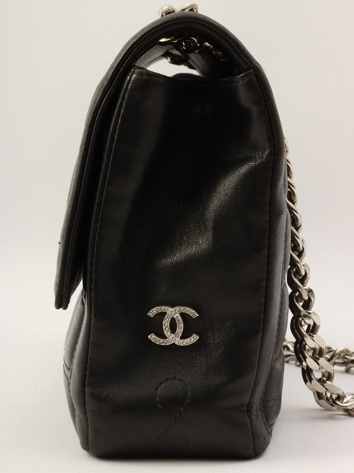 Circa 2000 Chanel Chocolate Bar 2.55 CC Mark Chain Bag, Black