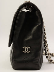 Circa 2000 Chanel Chocolate Bar 2.55 CC Mark Chain Bag, Black