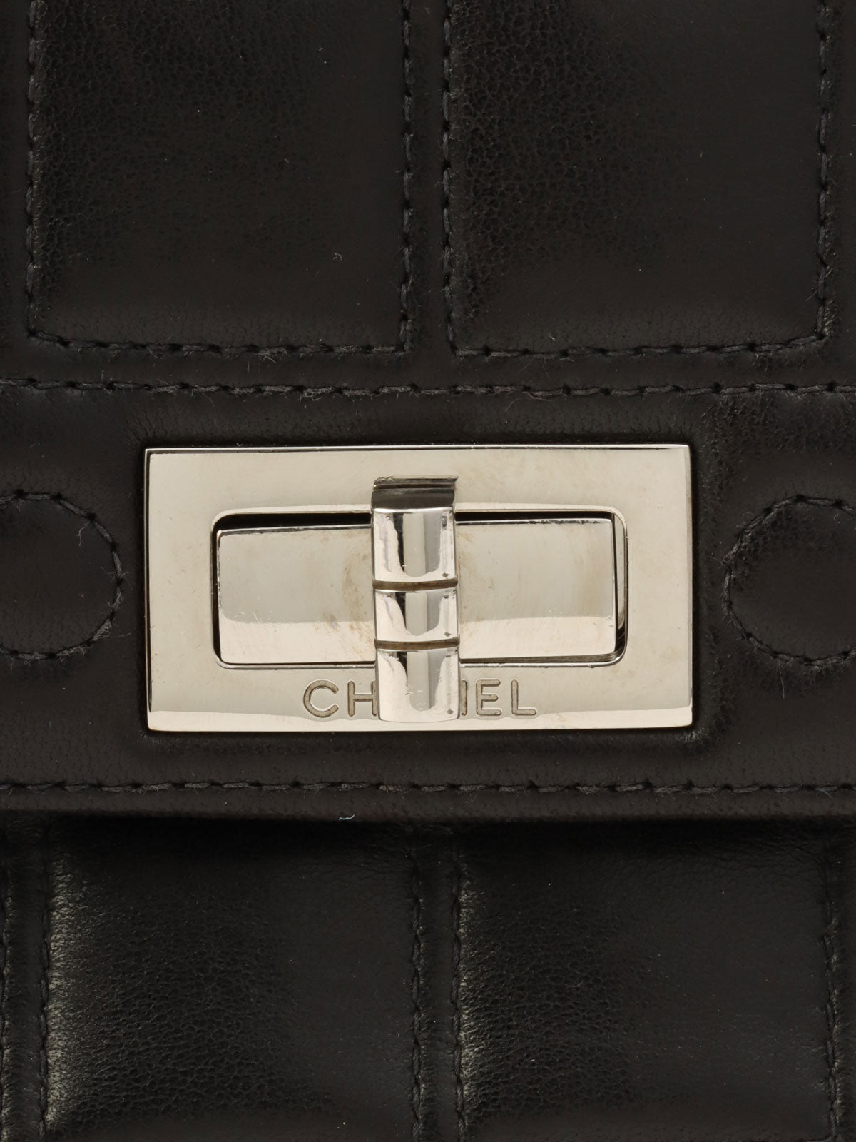Circa 2000 Chanel Chocolate Bar 2.55 CC Mark Chain Bag, Black