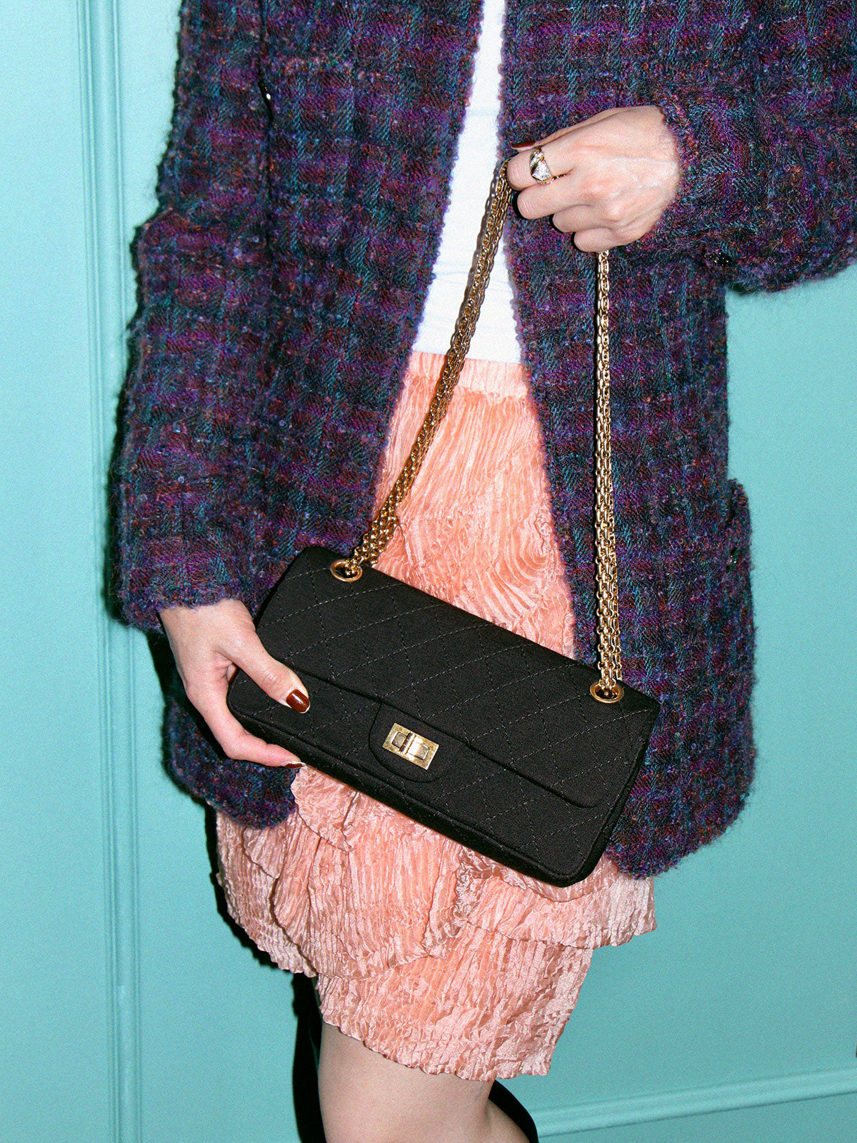 2007 Cotton 2.55 Chain Shoulder Bag, Black