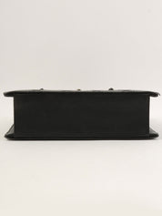 1998 Caviar Skin Bicolor Stitch CC Turnlock Chain Tote Bag in Black