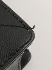 1998 Caviar Skin Bicolor Stitch CC Turnlock Chain Tote Bag in Black