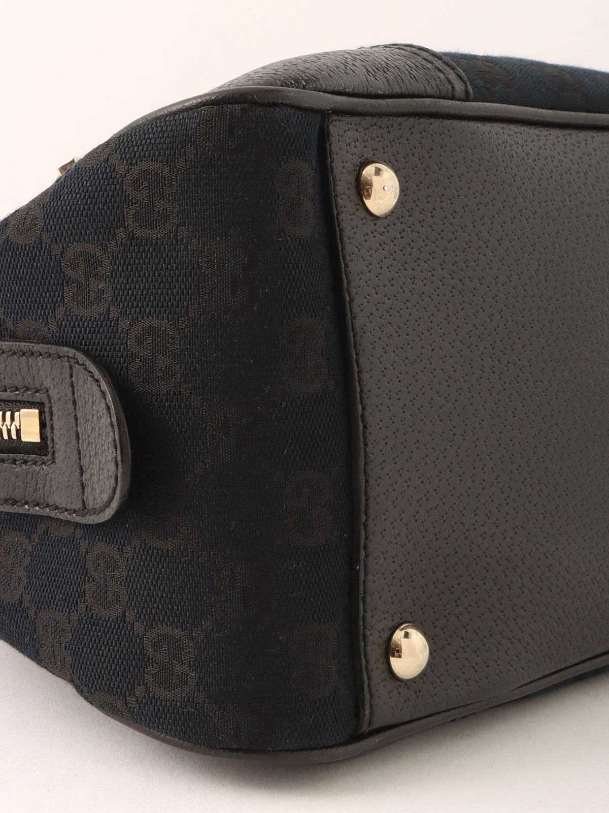 Canvas GG Pattern Ribbon Logo Plate Shoulder Bag Black/Bordeaux