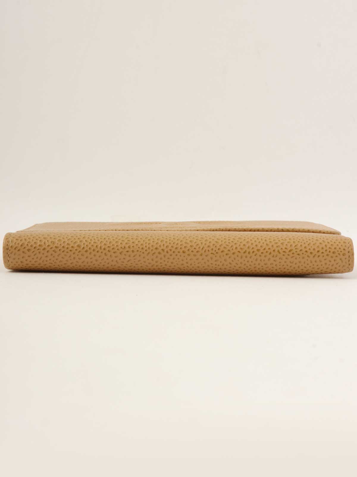 2003年頃製 キャビアスキンCCマークステッチウォレット ベージュ