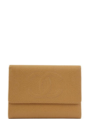 2003年頃製　キャビアスキンCCマークステッチウォレット　ベージュ