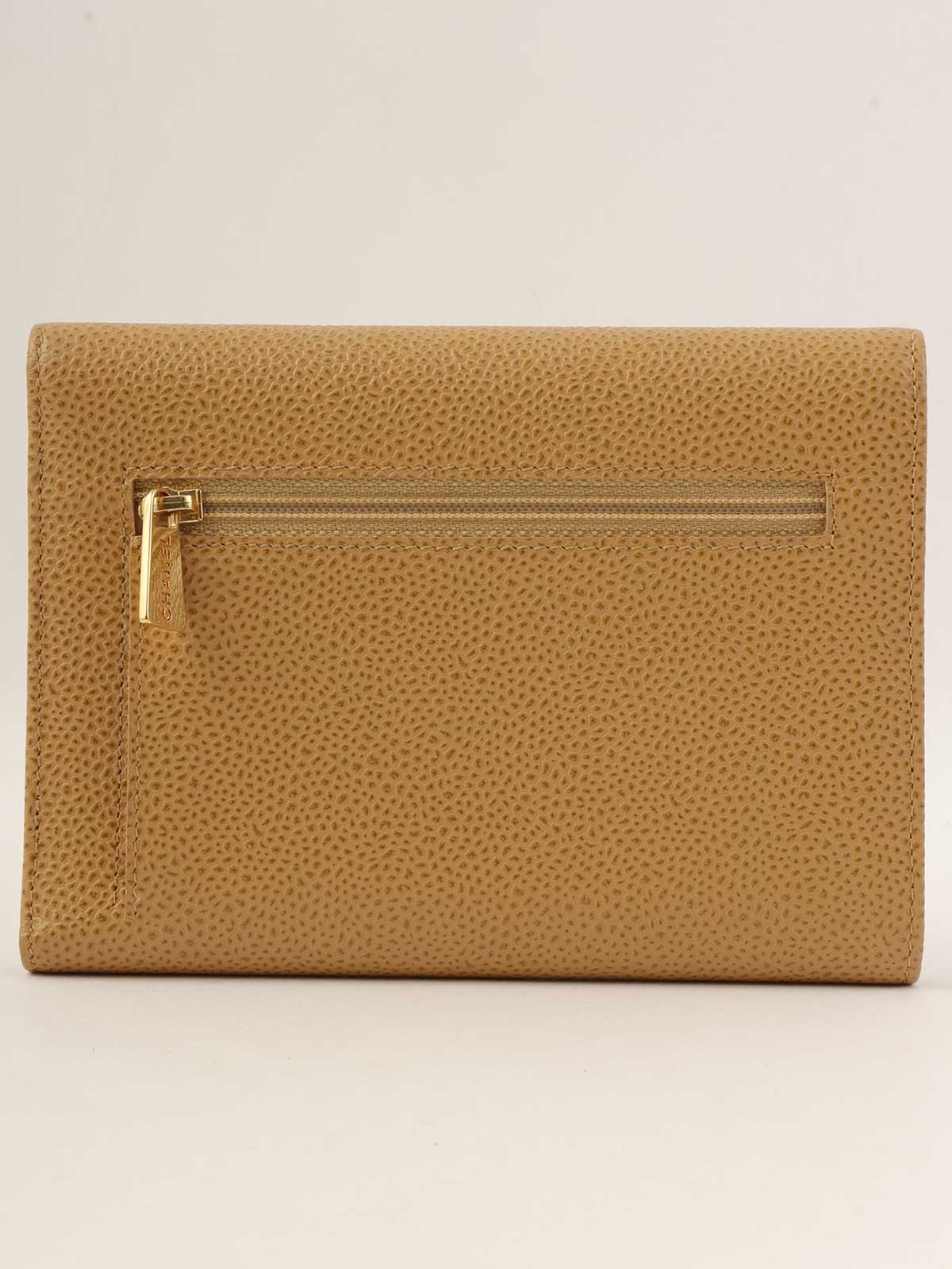 2003年頃製　キャビアスキンCCマークステッチウォレット　ベージュ