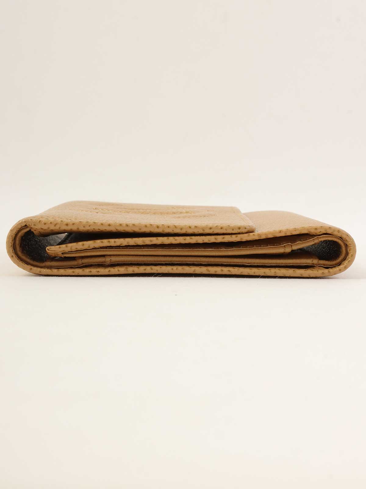 2003年頃製 キャビアスキンCCマークステッチウォレット ベージュ