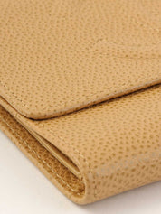 2003年頃製　キャビアスキンCCマークステッチウォレット　ベージュ