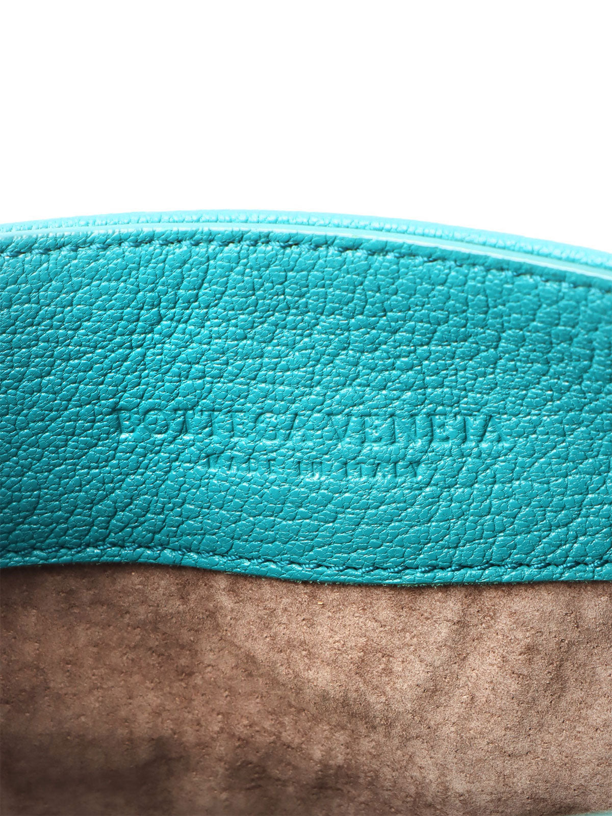 Intrecciato Chain Shoulder Bag in Turquoise Blue