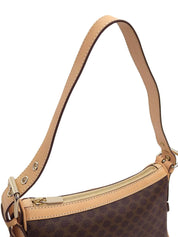 Macadam Pattern One-Shoulder Bag Brown