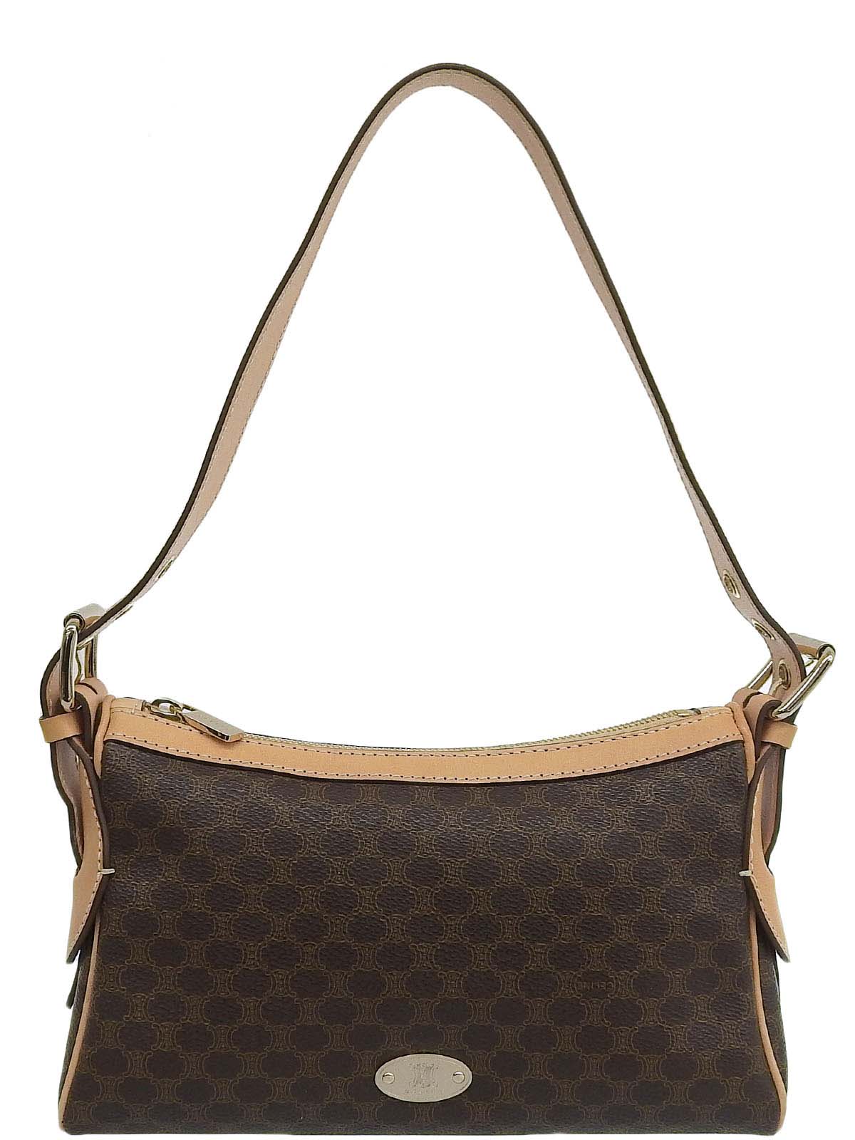 Macadam Pattern One-Shoulder Bag Brown