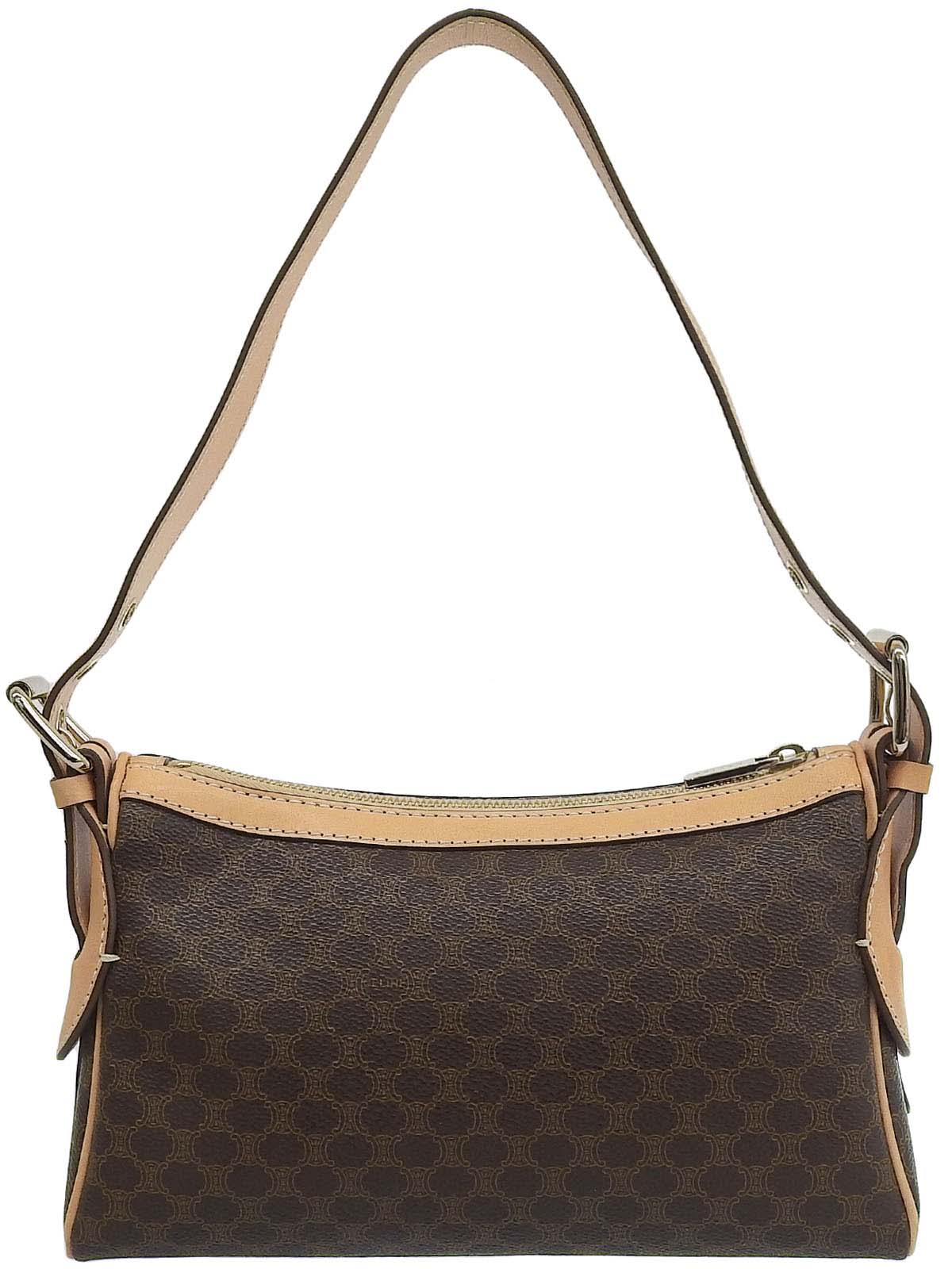 Macadam Pattern One-Shoulder Bag Brown