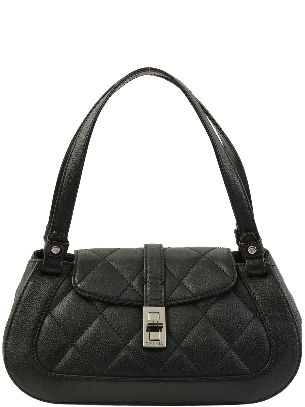 2005年鱼子酱皮2.55旋扣式手提包 黑色