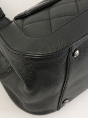 2005年頃製 キャビアスキン2.55ターンロックプレートハンドバッグ ブラック