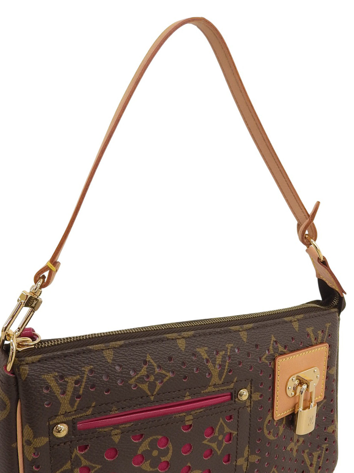 2006年製 キャンバスモノグラムペルフォポシェットアクセソワール ブラウン