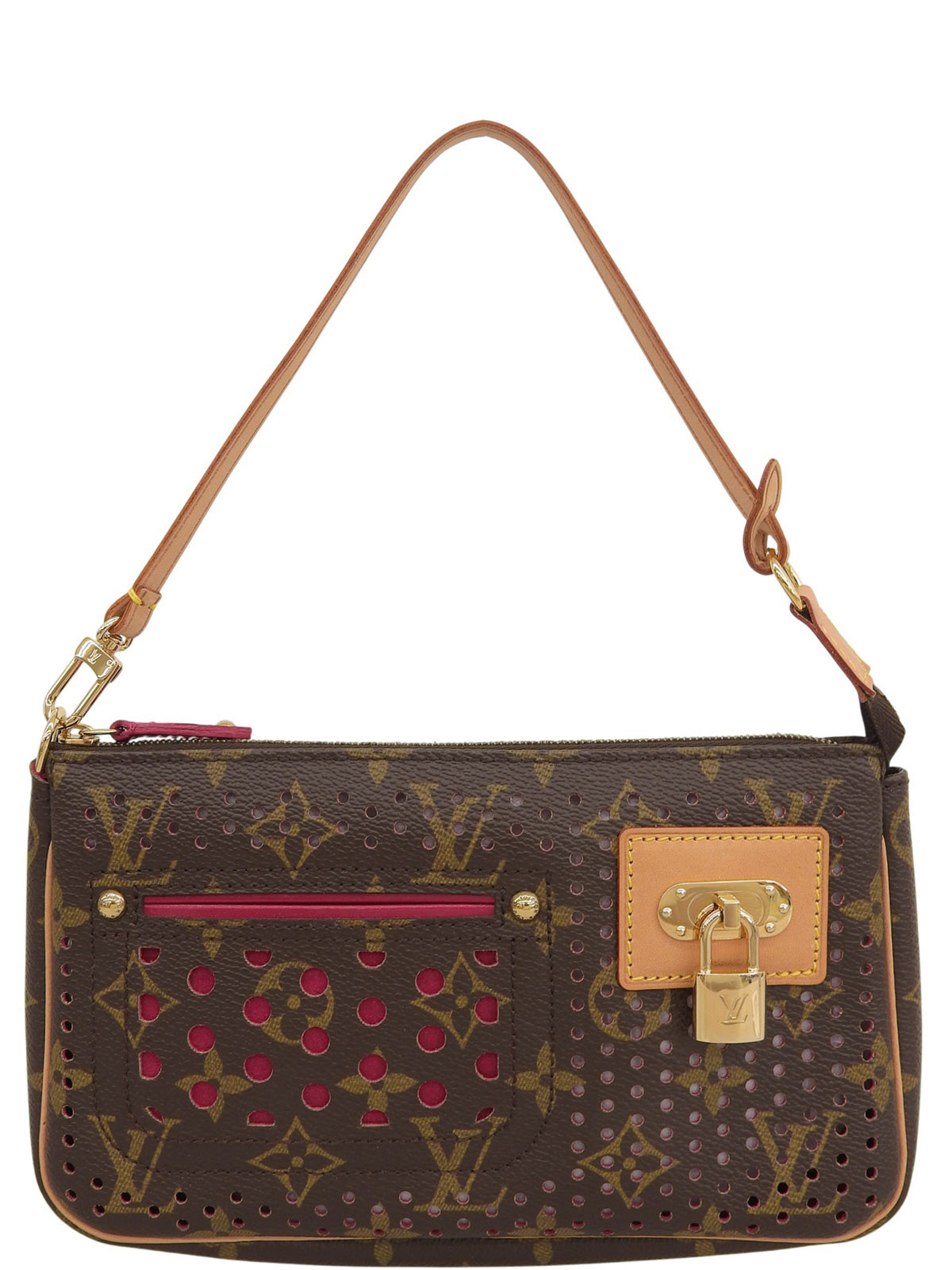 2006年製 キャンバスモノグラムペルフォポシェットアクセソワール ブラウン