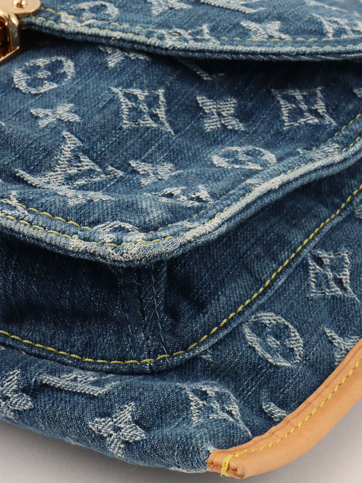 2005年製 デニムモノグラムフラットショッパー ブルー