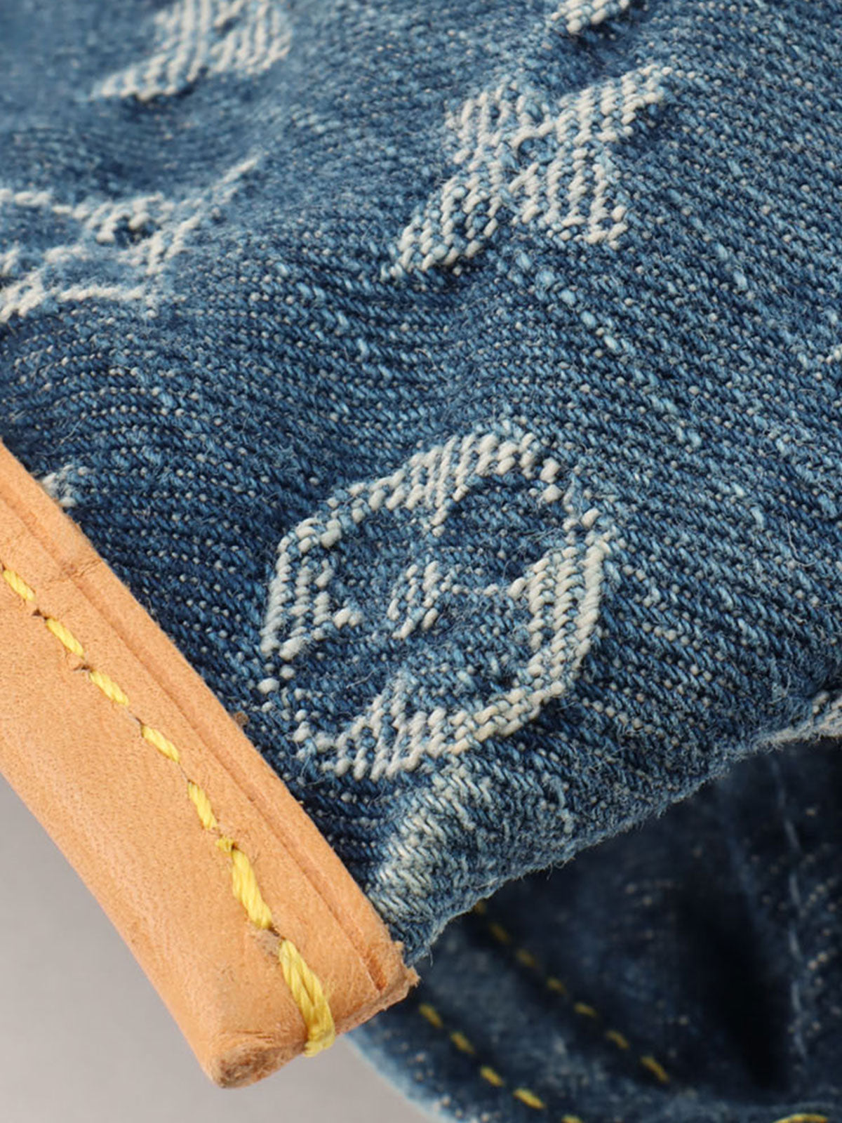 2005 Denim Monogram Flat Shopper Bag in Blue