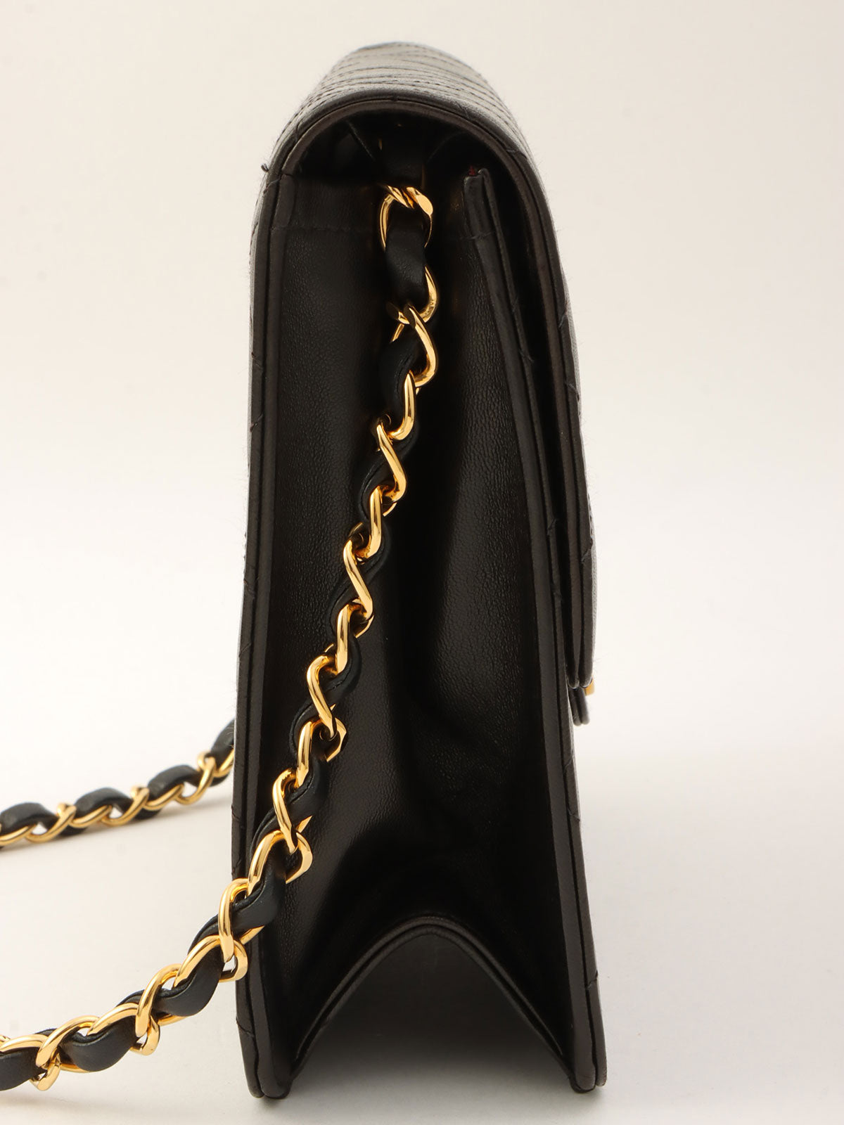 Around 1998 Made CC Mark Plate Chain Shoulder Bag Black