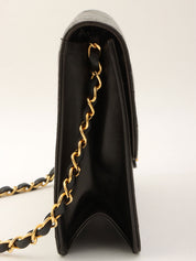 Around 1998 Made CC Mark Plate Chain Shoulder Bag Black