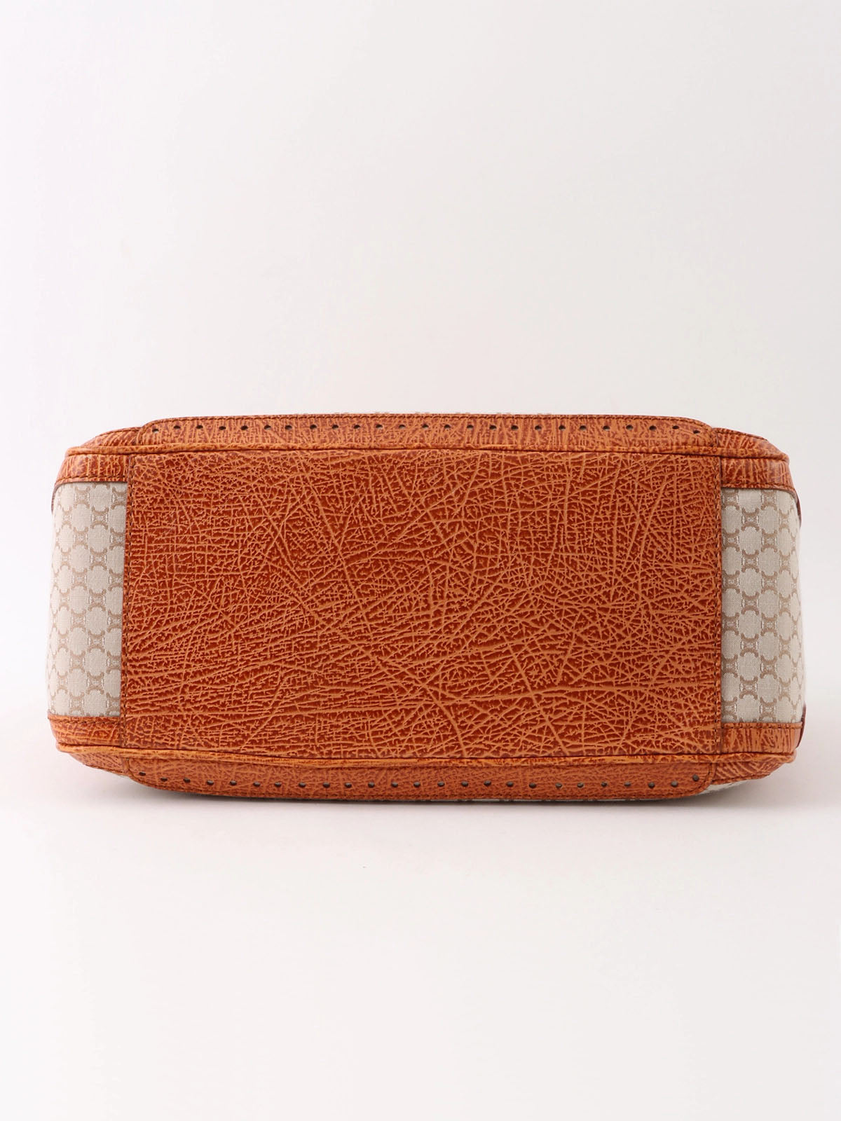 Canvas and leather combination Macadam pattern handbag in beige/camel
