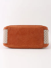 Canvas and leather combination Macadam pattern handbag in beige/camel
