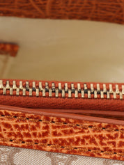 Canvas and leather combination Macadam pattern handbag in beige/camel
