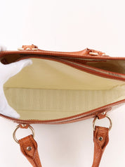 Canvas and leather combination Macadam pattern handbag in beige/camel