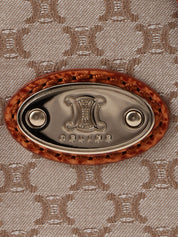 Canvas and leather combination Macadam pattern handbag in beige/camel
