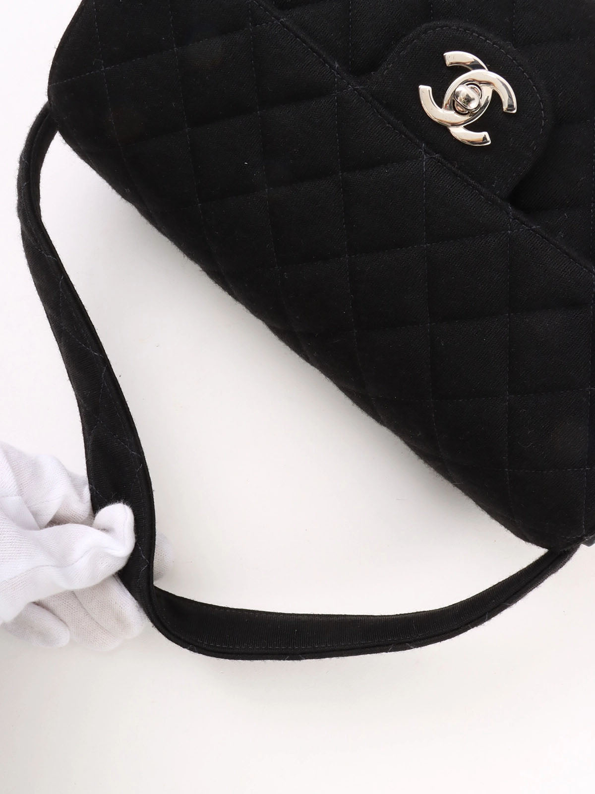 1997 Cotton Double-Face CC Turnlock Handbag, Black