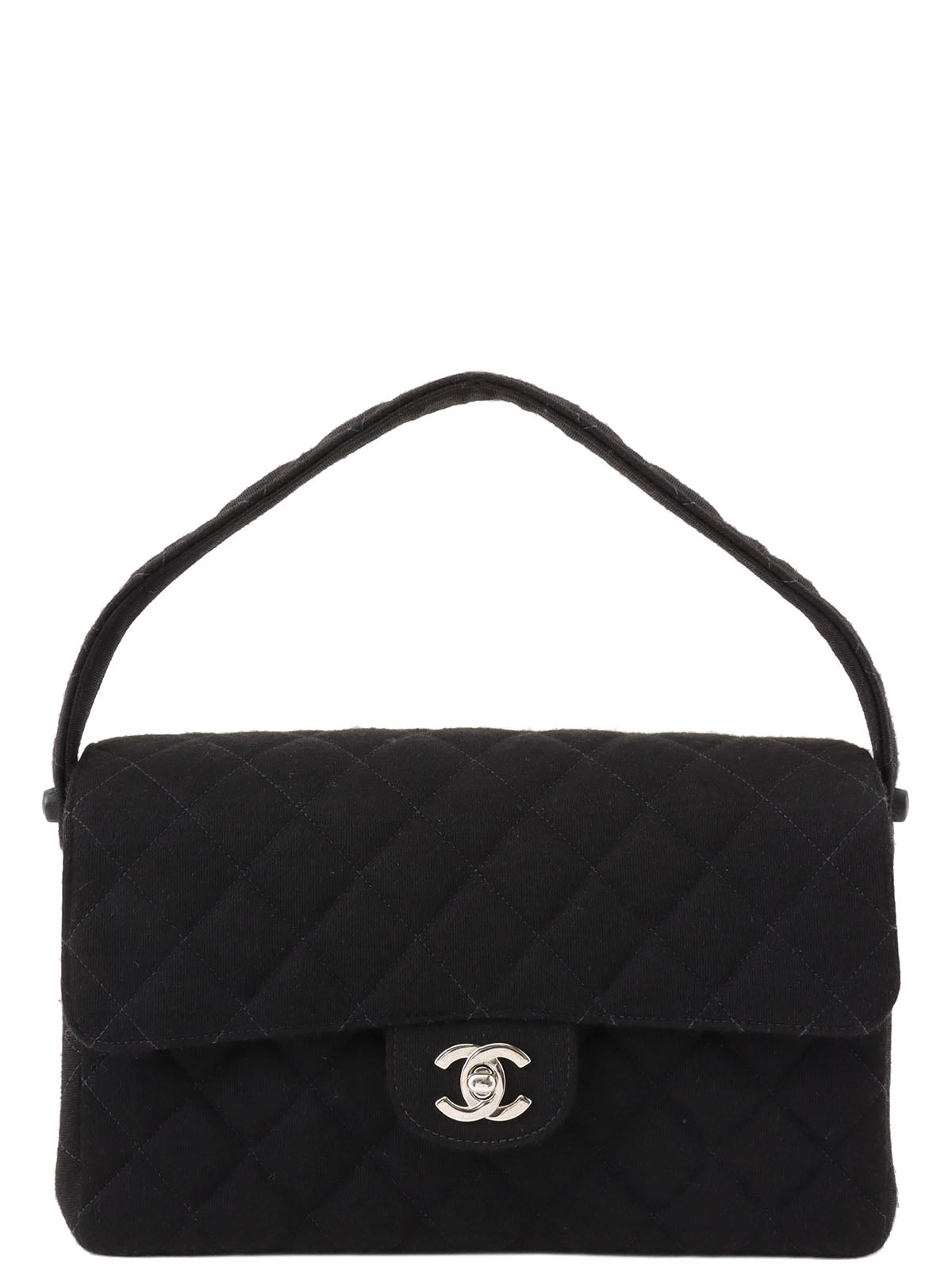 1997 Cotton Double-Face CC Turnlock Handbag, Black