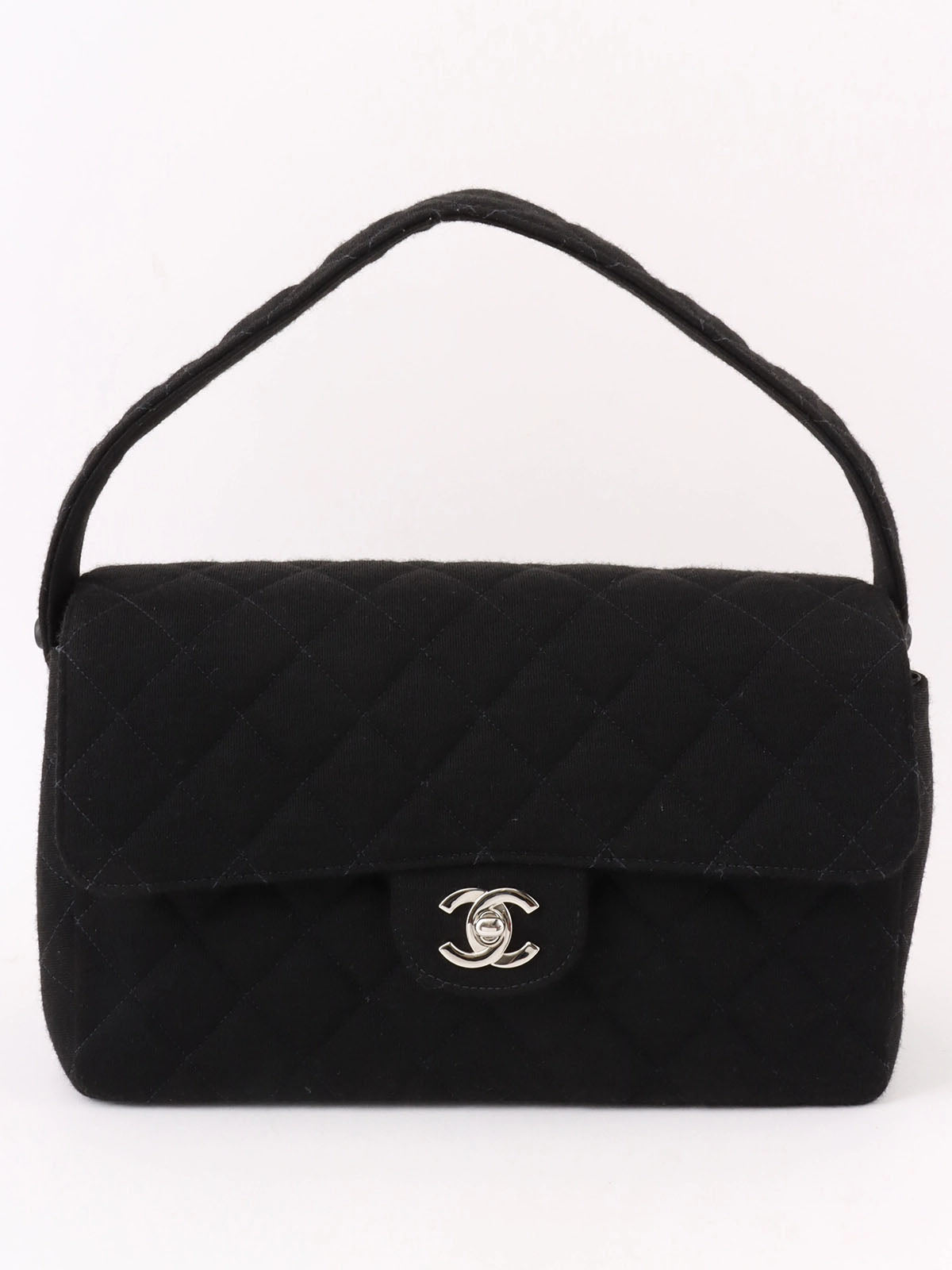 1997 Cotton Double-Face CC Turnlock Handbag, Black
