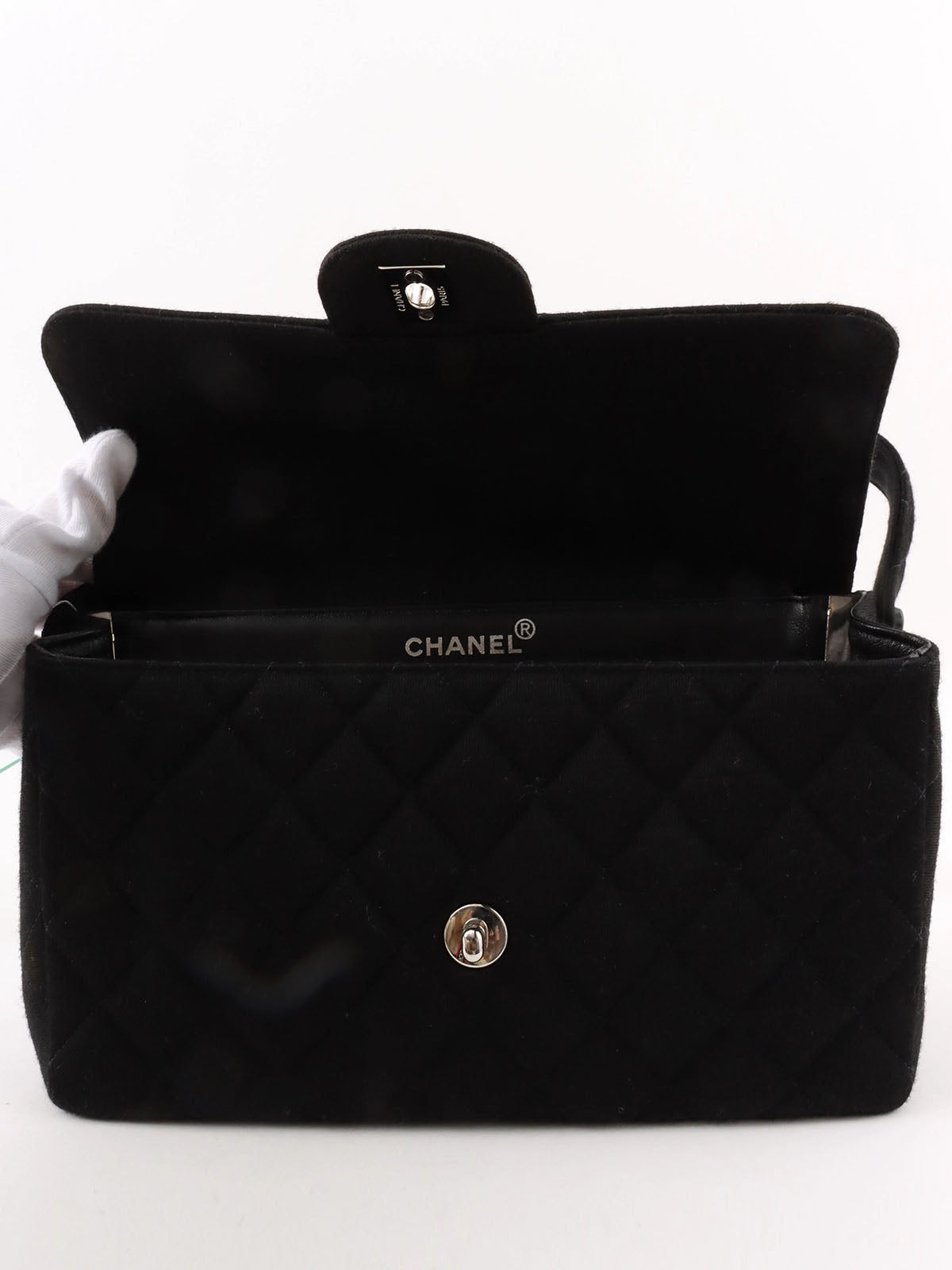 1997 Cotton Double-Face CC Turnlock Handbag, Black