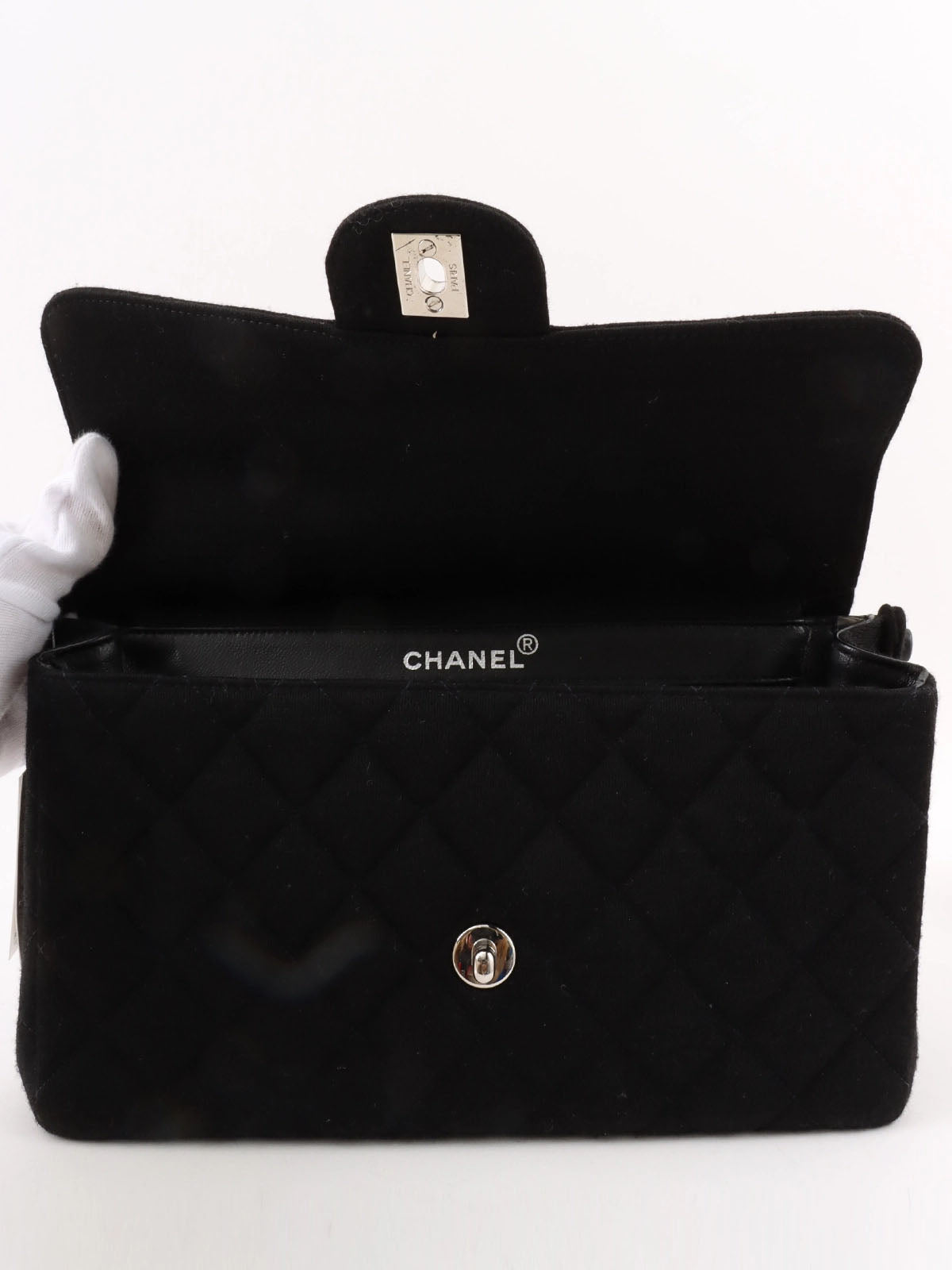 1997 Cotton Double-Face CC Turnlock Handbag, Black