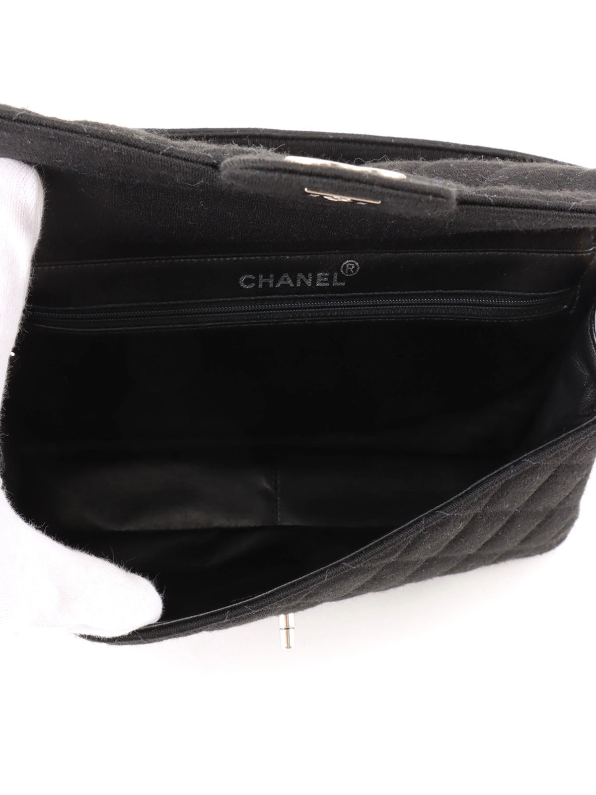 1997 Cotton Double-Face CC Turnlock Handbag, Black