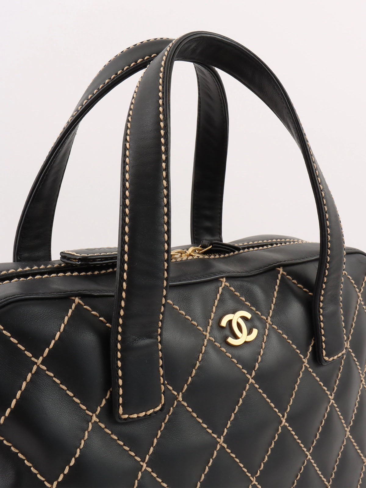 2003 Wild Stitch CC Mark Plate Handbag Black