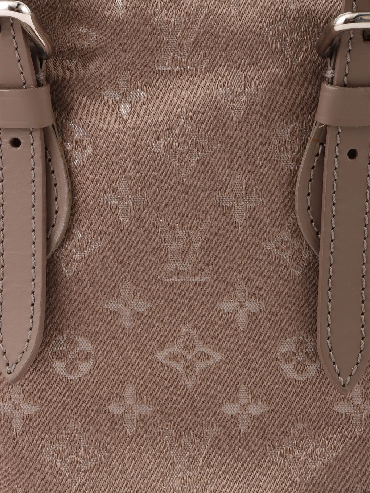 2001 Satin Monogram Little Bucket Greige