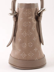 2001 Satin Monogram Little Bucket Greige