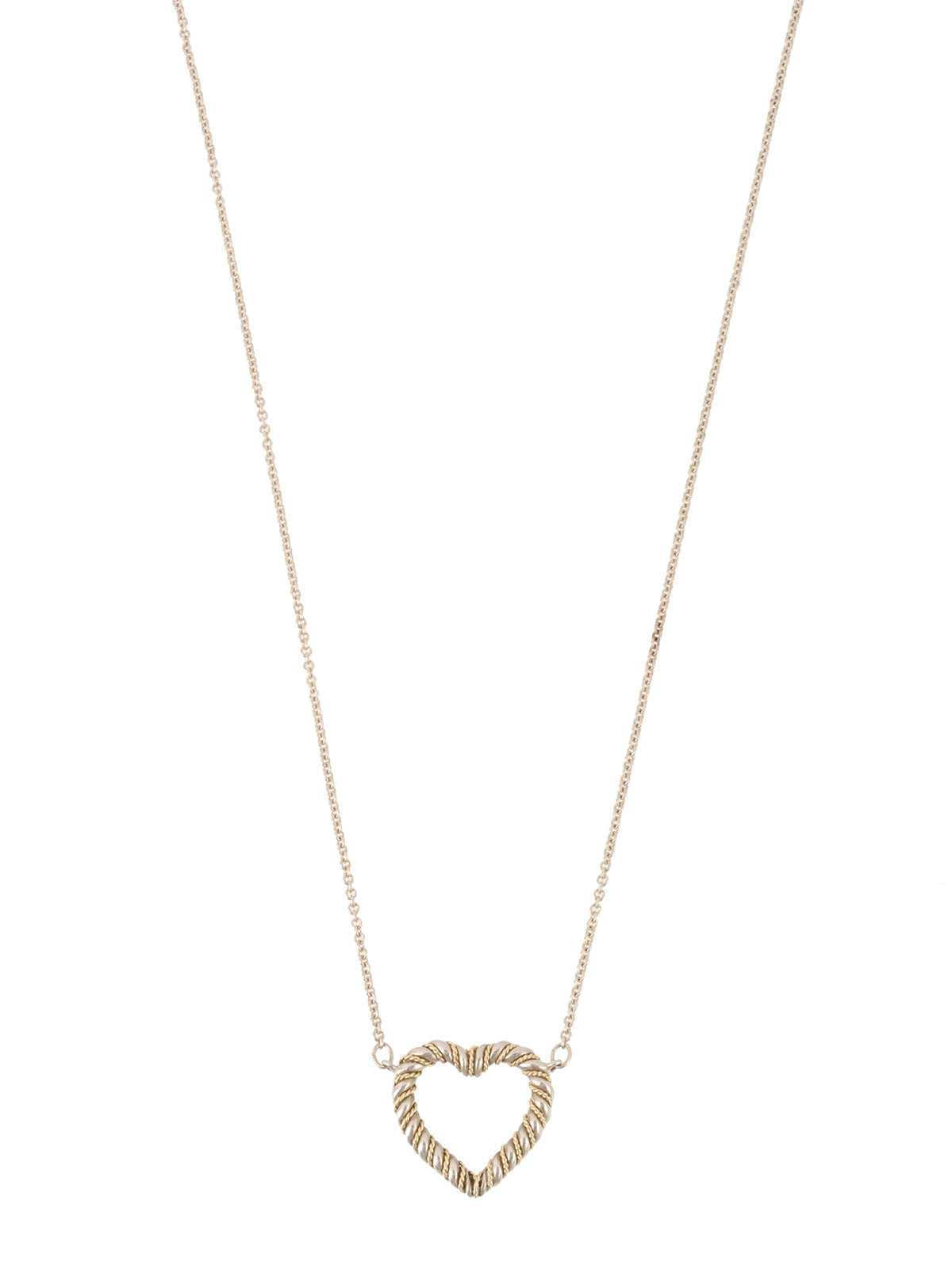 18K925 Twisted Heart Necklace in Silver/Gold